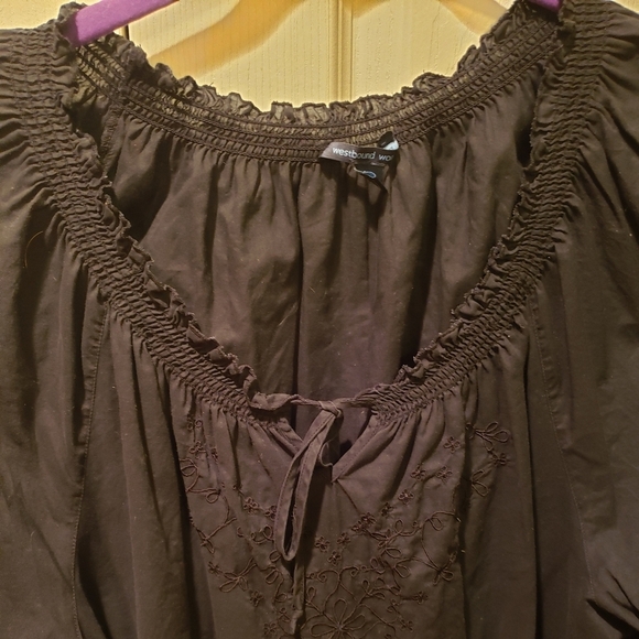 WestBound Woman Black Relaxed Ruffled Blouse Sz 2x - Picture 3 of 7